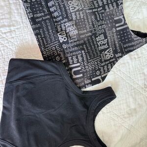 Lululemon Black and Gray Tank Tops